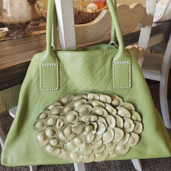 Donna Dixon Green 🍏 Leather Shoulder Bag - Picture 6 of 9